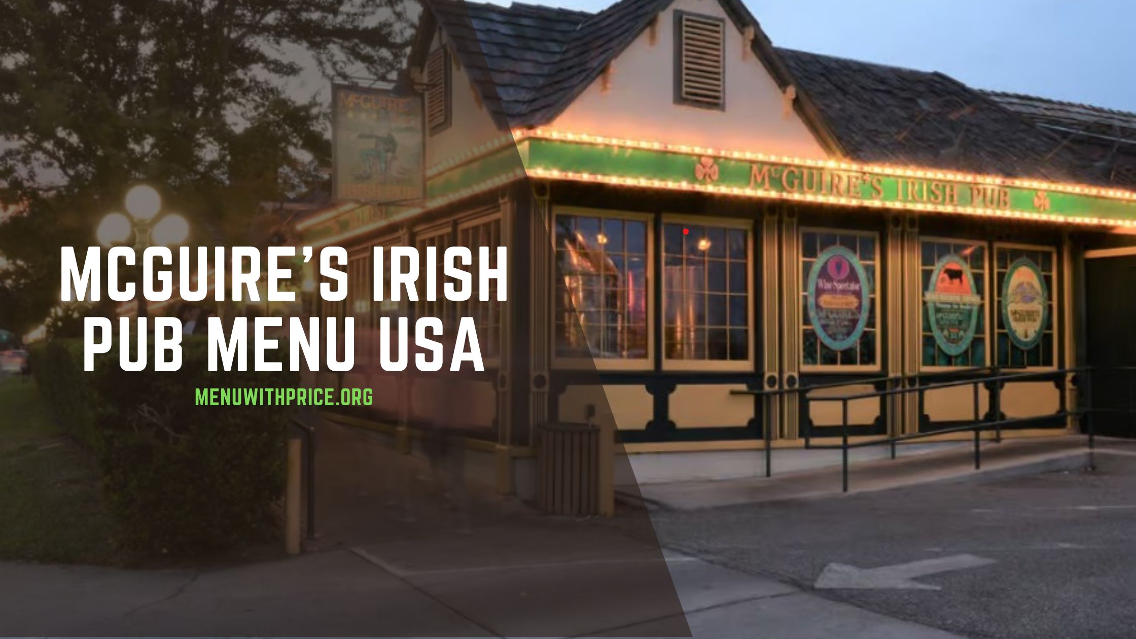 MCGUIRE'S IRISH PUB MENU USA