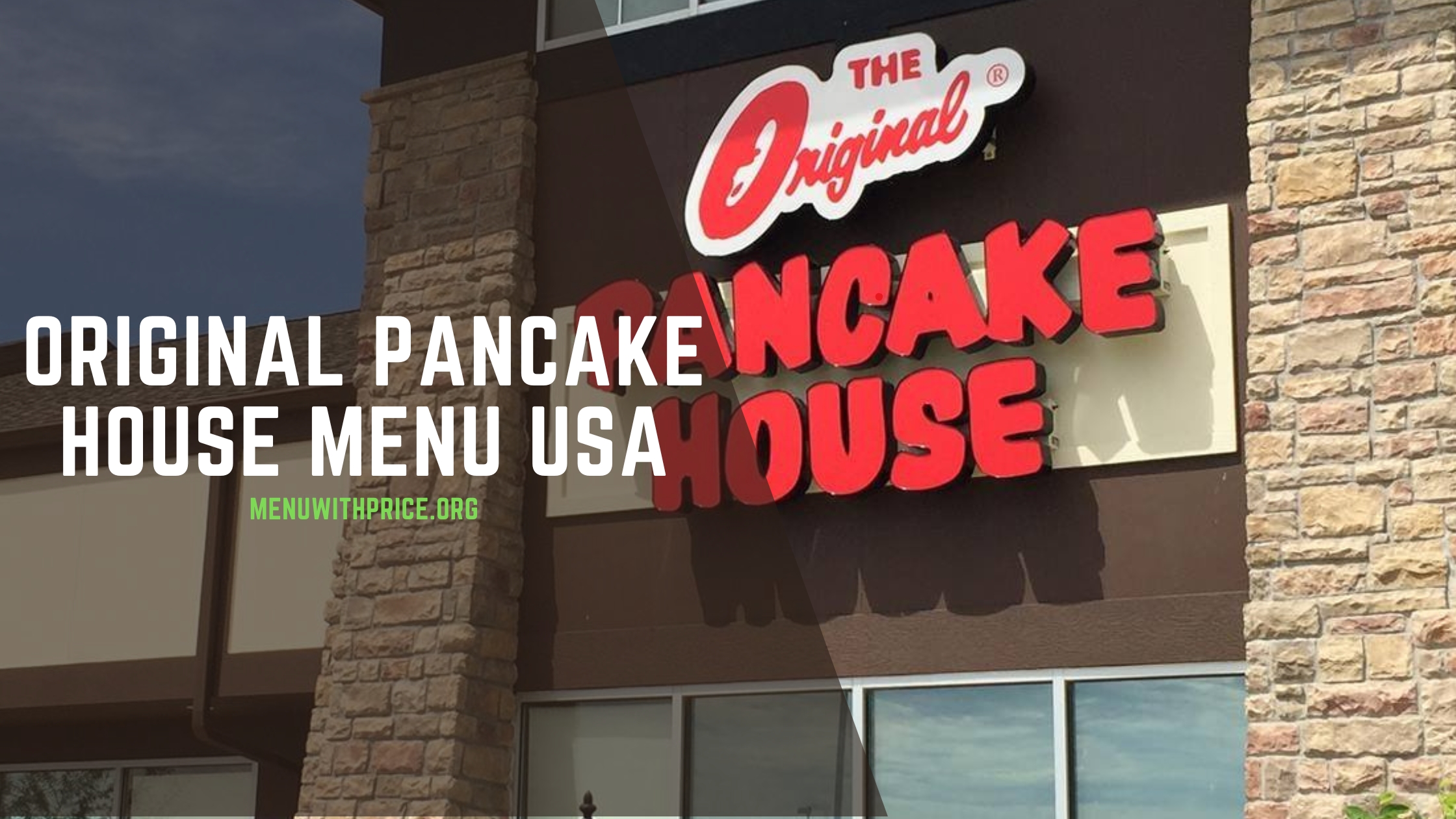 ORIGINAL PANCAKE HOUSE MENU USA