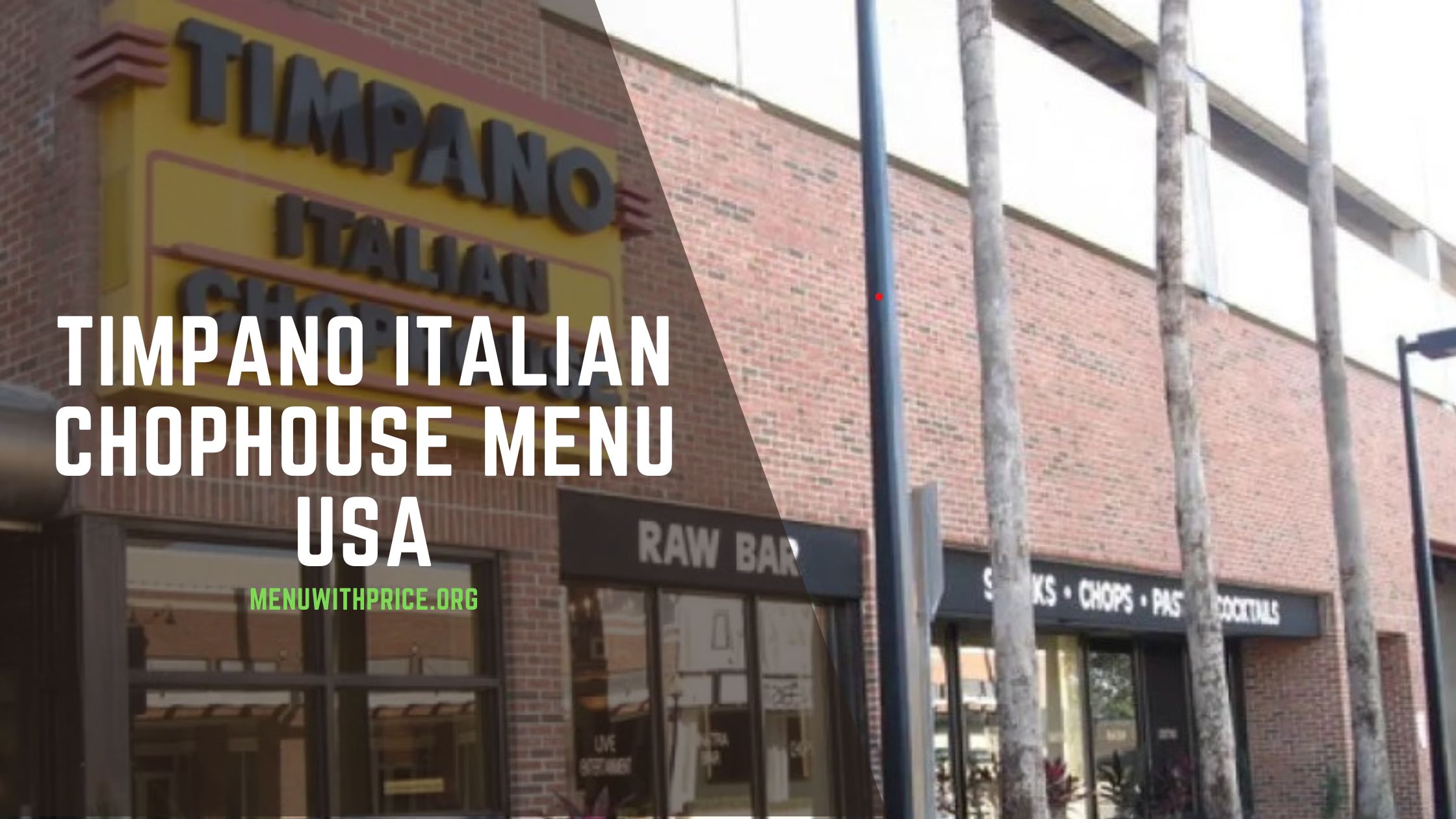 TIMPANO ITALIAN CHOPHOUSE MENU USA